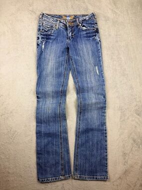 Women’s Blue Distressed Bootcut Jeans
